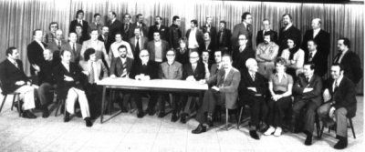25 Jahre Kolpingsfamilie Heddernheim (In der Mitte Präses Dr.Heinrich Reuter und Vorsitzender Hugo Uhl)
